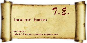 Tanczer Emese névjegykártya