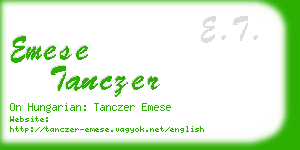 emese tanczer business card